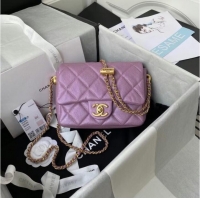 Buy Discount Chanel Flap Shoulder Bag Grained Calfskin AS2855 pearl rose