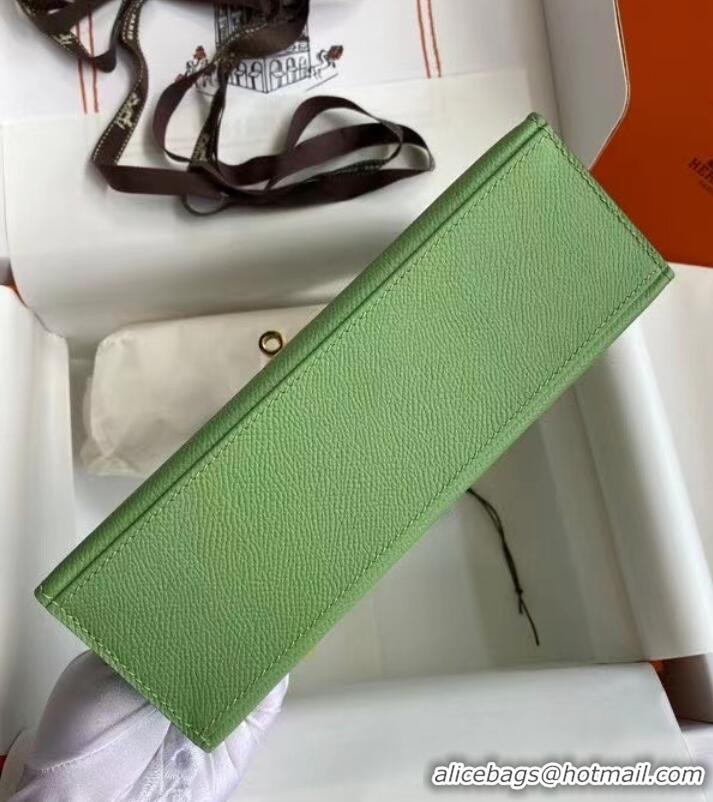Buy Discount Hermes Original Epsom Leather KEL2278 green&gold-Tone Metal