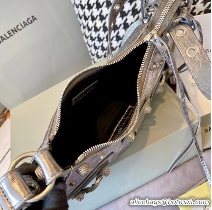 Buy Discount Balenciaga WOMENS LE CAGOLE MEDIUM SHOULDER BAG IN silver 27541