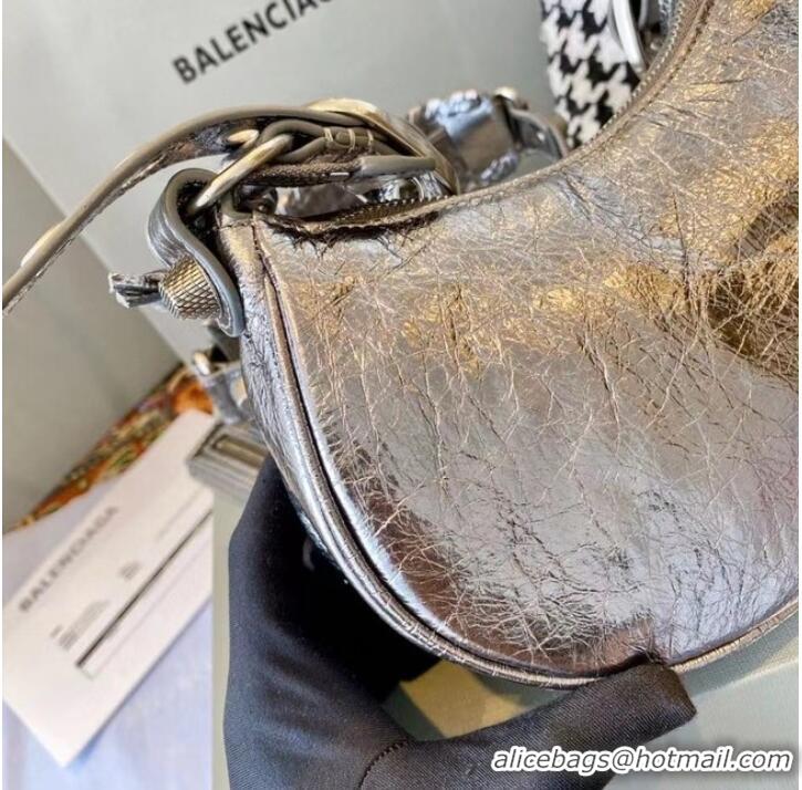Buy Discount Balenciaga WOMENS LE CAGOLE MEDIUM SHOULDER BAG IN silver 27541
