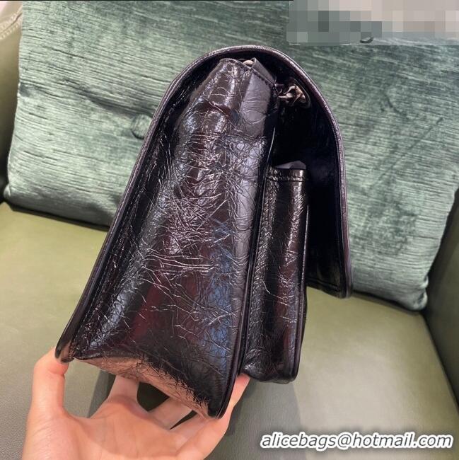 Best Product Saint Laurent Niki Medium Bag in Crinkled Vintage Leather 633158 All Black 2021