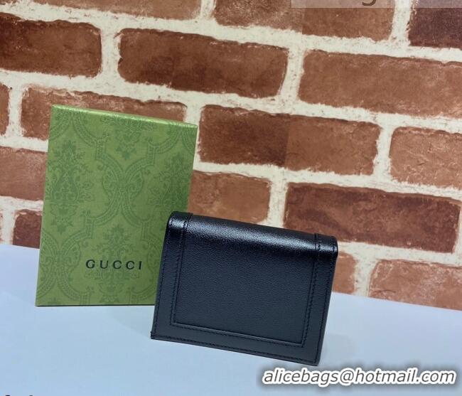 Discount Gucci Diana Bamboo Card Case Wallet ‎658244 Black 2021