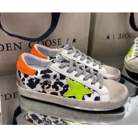 Low Cost Golden Goose Super-Star Sneakers in White Leopard Print Canvas 027062