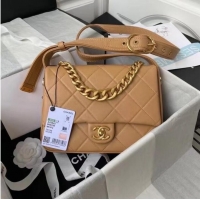 Famous Brand Chanel leather Shoulder Bag AS2842 Apricot