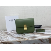 Good Product Celine Classic Box Teen Flap Bag Original Calfskin Leather 3379 Green