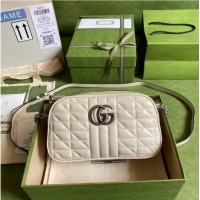 Famous Brand Gucci GG Marmont small shoulder bag 447632 white
