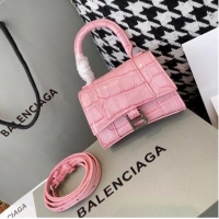 Good Product Balenciaga WOMENS HOURGLASS MINI TOP HANDLE BAG M8000 PINK