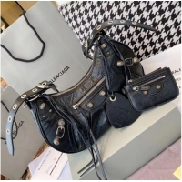 Shop Grade Balenciaga WOMENS LE CAGOLE MEDIUM SHOULDER BAG IN BLACK 27541