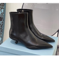 Best Price Prada Pointy Calfskin Short Boots 091830 Black