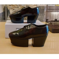 Fashion Prada Shiny Leather Platform Lace-up Shoe 6.5cm 092479 Burgundy
