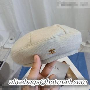 Well Crafted Chanel Wool Beret Hat C92926 White 2021