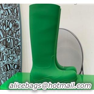 Shop Duplicate Bottega Veneta Puddle Rubber High Boots 112206 Grass Green