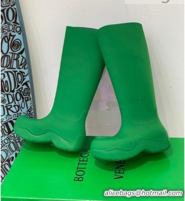 Shop Duplicate Bottega Veneta Puddle Rubber High Boots 112206 Grass Green