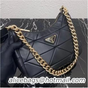 Buy Classic Prada System nappa leather patchwork shoulder bag 1AC151 black