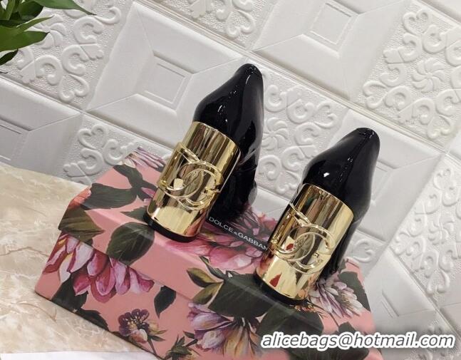 Discount Dolce & Gabbana DG Patent Leather Pumps 10.5cm 111339 Black/Gold