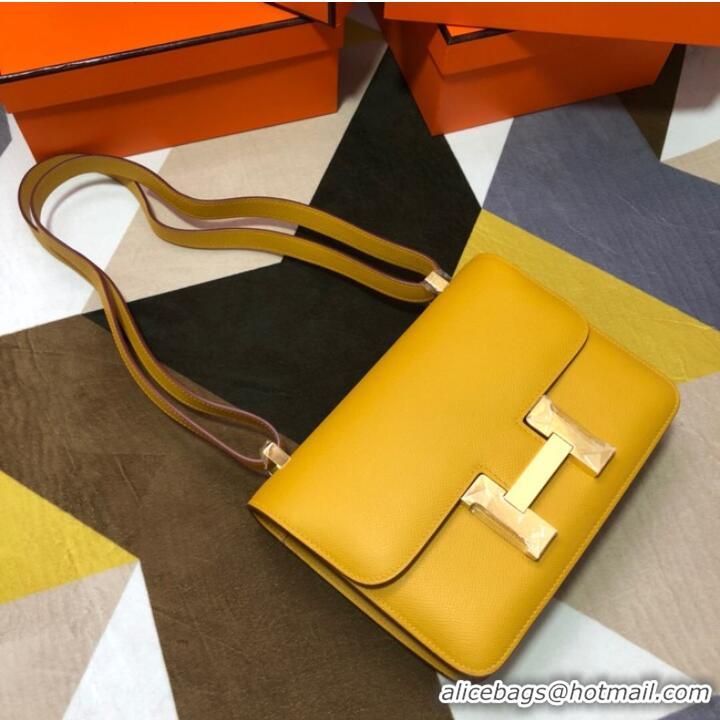 Cheapest Hermes Original Espom Leather Constance Bag 5333 yellow