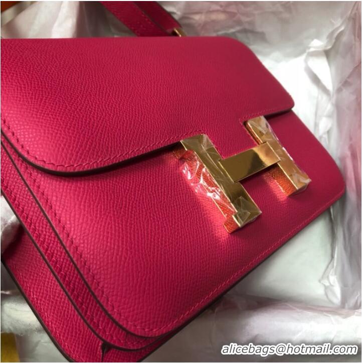 Modern Classic Hermes Original Espom Leather Constance Bag 5333 Purplish red