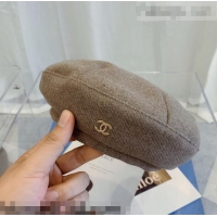 Inexpensive Chanel Wool Beret Hat C92926 Beige 2021
