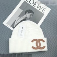 Buy Fashionable Chanel Knit Hat C92952 White 2021