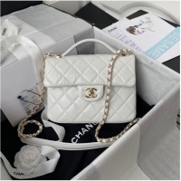 Pretty Style CHANEL Calfskin Flap Shoulder Bag AS2892 white