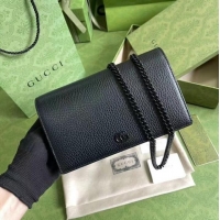 Inexpensive Gucci GG Marmont chain wallet 497985 black