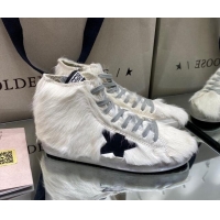 New Style Golden Goose Limited Edition White Horse Hair Francy Sneakers 105077