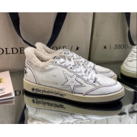 Low Price Golden Goose Ball Star Sneakers in White leather With Shearling Lining and Graffiti 105085