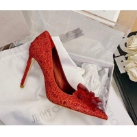 Luxury Jimmy Choo Crystal Pumps 10cm Red 111689