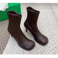 Best Design Bottega Veneta Bloc Lambskin Ankle Short Boots 111323 Chocolate Brown