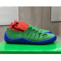 Stylish Bottega Veneta Climber Rubber Lace-up Sneakers 112208 Red/Green/Blue