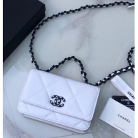 Low Cost Chanel Flap Shoulder Bag mini Original leather AS0957 white