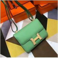Famous Brand Hermes Original Espom Leather Constance Bag 5333 light green