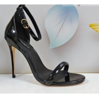 Super Quality Dolce & Gabbana DG Patent Leather Sandals 10.5cm 121507 Black