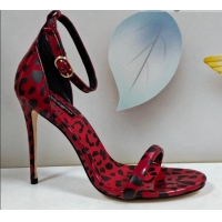 Best Design Dolce & Gabbana DG Patent Leather Sandals 10.5cm 121507 Red