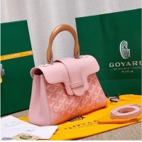 Pretty Style Goyard Calfskin Leather saigon mini Tote Bag 9955 Pink