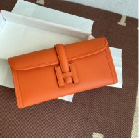 Cheapest Hermes Original Espom Leather Clutch 37088 orange 