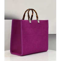 New Fashion FENDI SUNSHINE MEDIUM FF fabric shopper 8BH386A Purple
