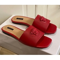 New Style Versace Logo Flat Slide Sandals 033085 Red