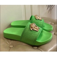 Low Cost Versace Flat Side Sandals 071201 Green