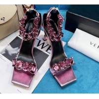 Low Price Versace Calfskin Chain Sandals 8.5cm 071233 Pink