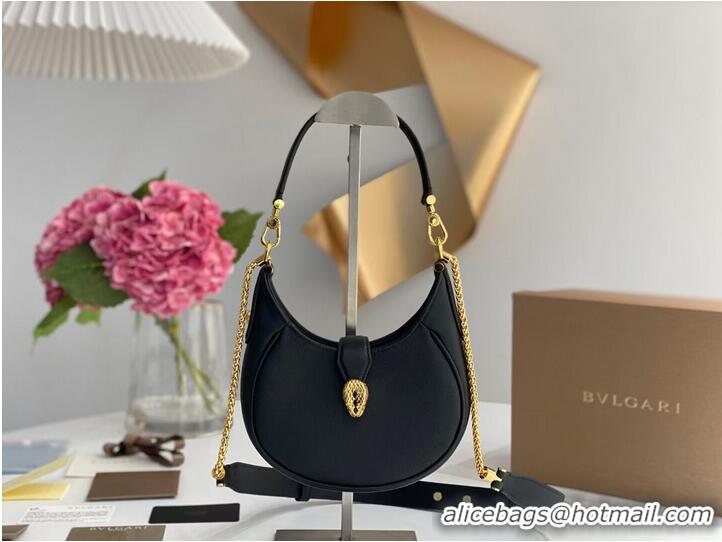 Top Grade BVLGARI Shoulder Bag Calfskin Leather B281632 black