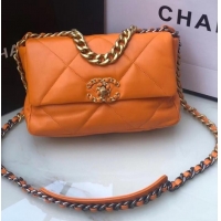 Buy Good Product CHANEL Lambskin 19 Flap Bag AS1160 orange