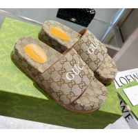 Most Popular Gucci GG Canvas Slide Sandals 121345 Beige