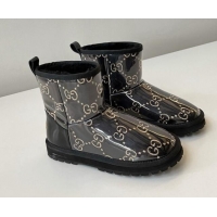 Luxury Cheap Gucci GG Snow Ankle Boots 1121818 Black