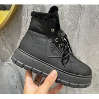 Grade Design Prada Nylon and Wool Ankle Boots Black 111856