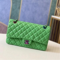 Top Quality Chanel Classic Handbag Lambskin & Color Metal A01112 Green