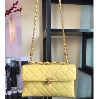 Low Cost Chanel Flap Lambskin Shoulder Bag AS1267 yellow