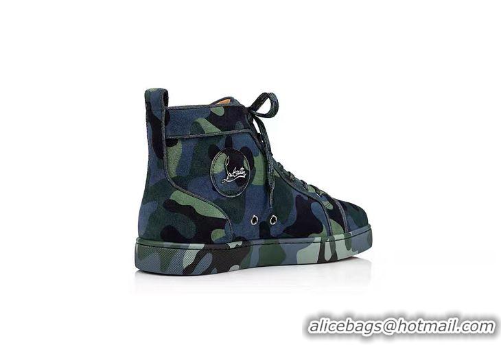 Hot Sell Christian Louboutin Louis Orlato Camouflage High-Top Sneakers CL8870
