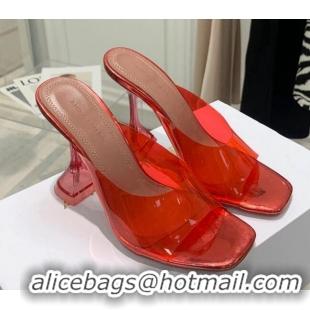 Top Quality Amina Muaddi TPU Heel Slide Sandals 9.5cm 122048 Red