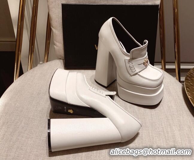 Low Cost Versace Intrico High Heel Platform Loafers Pumps 15.5cm 011342 White